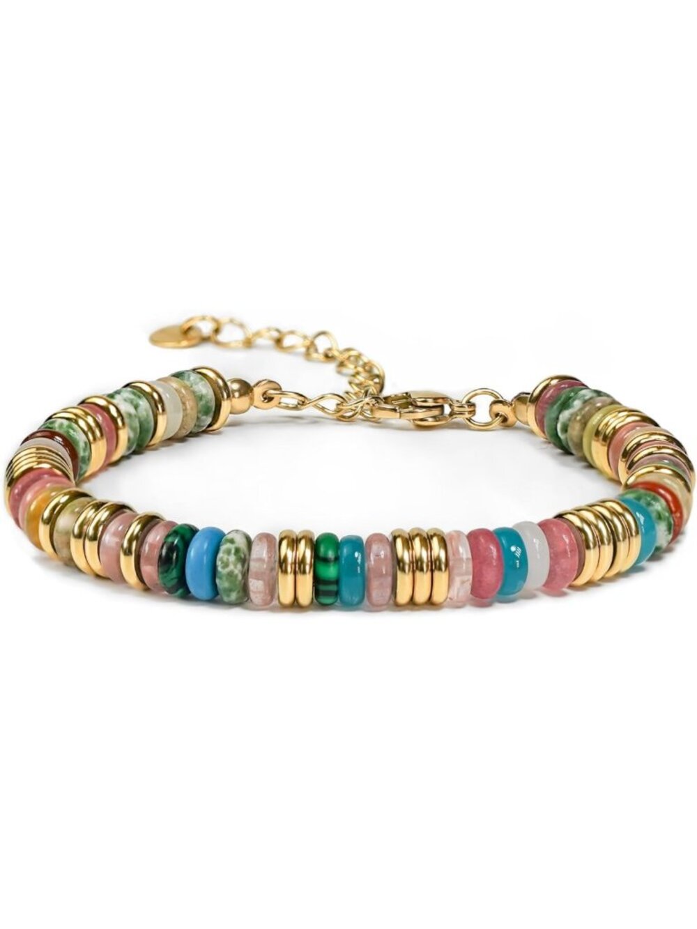 Colorful 18K Gold Plated Stackable Beaded Bracelets for Women - Trendy Jewelry
